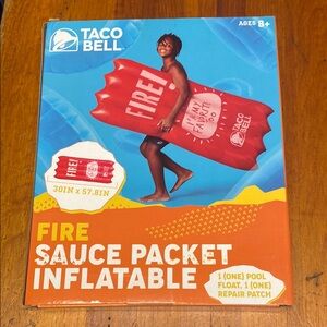 Taco Bell Fire Sauce Packet Inflatable Pool Float - Red